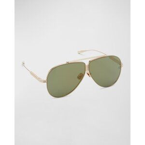 Valentino Garavani XVI Double Bridge Aviator Sunglasses NWOT